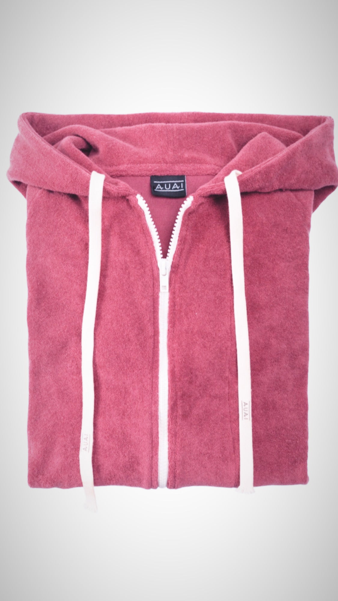 Felpa in Spugna con Cappuccio e Zip