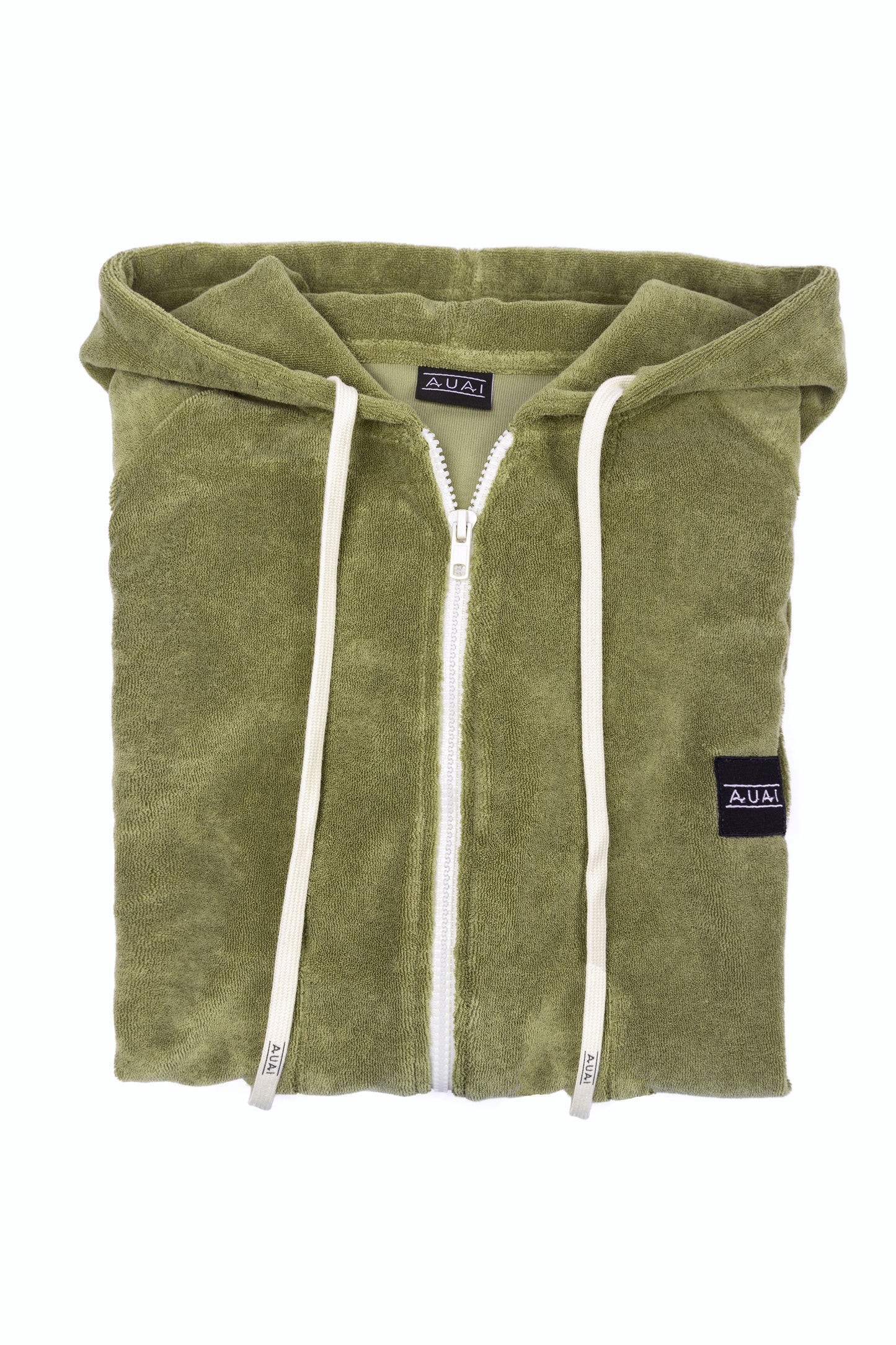 Felpa in Spugna con Cappuccio e Zip