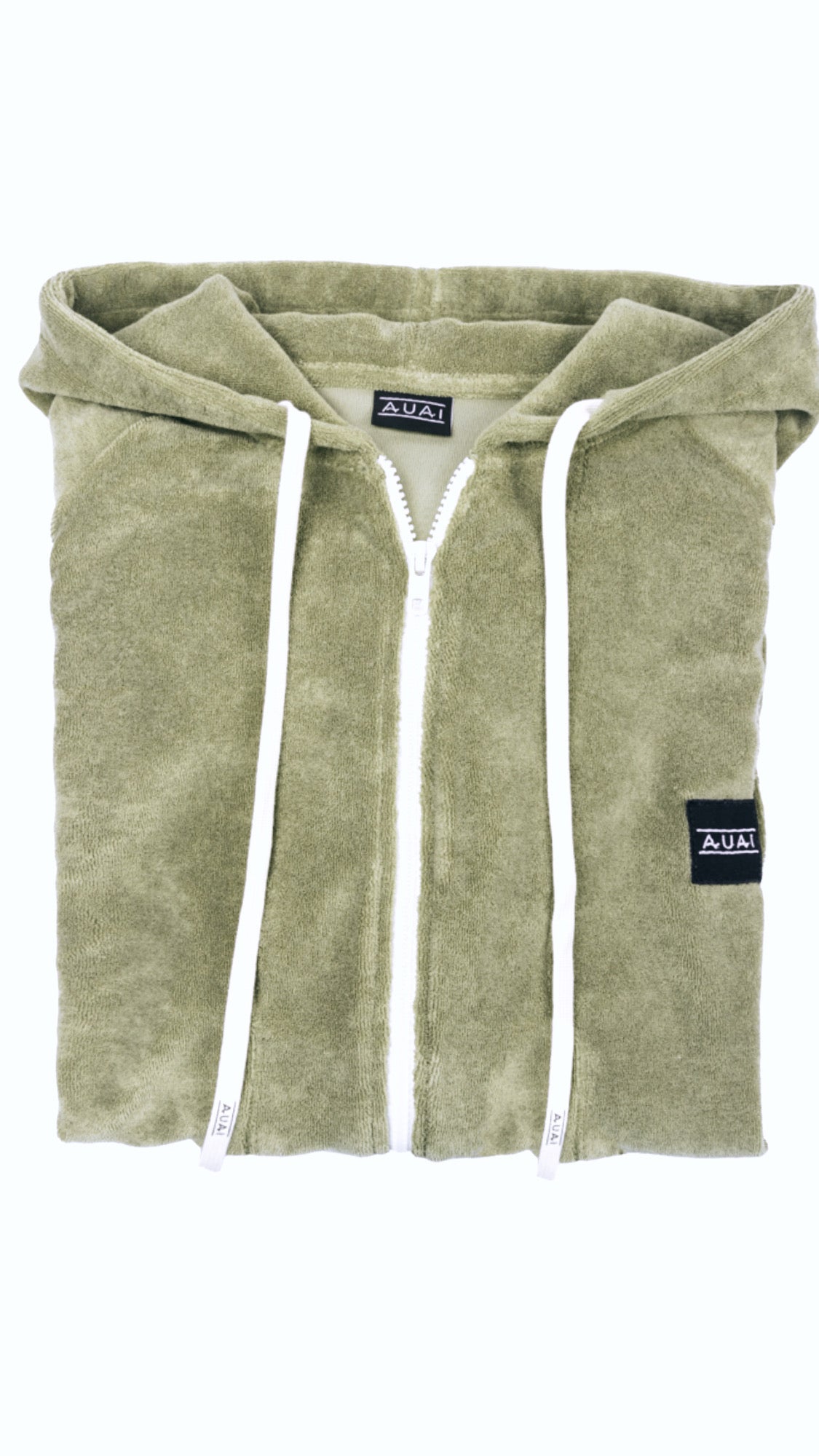 Felpa in Spugna con Cappuccio e Zip