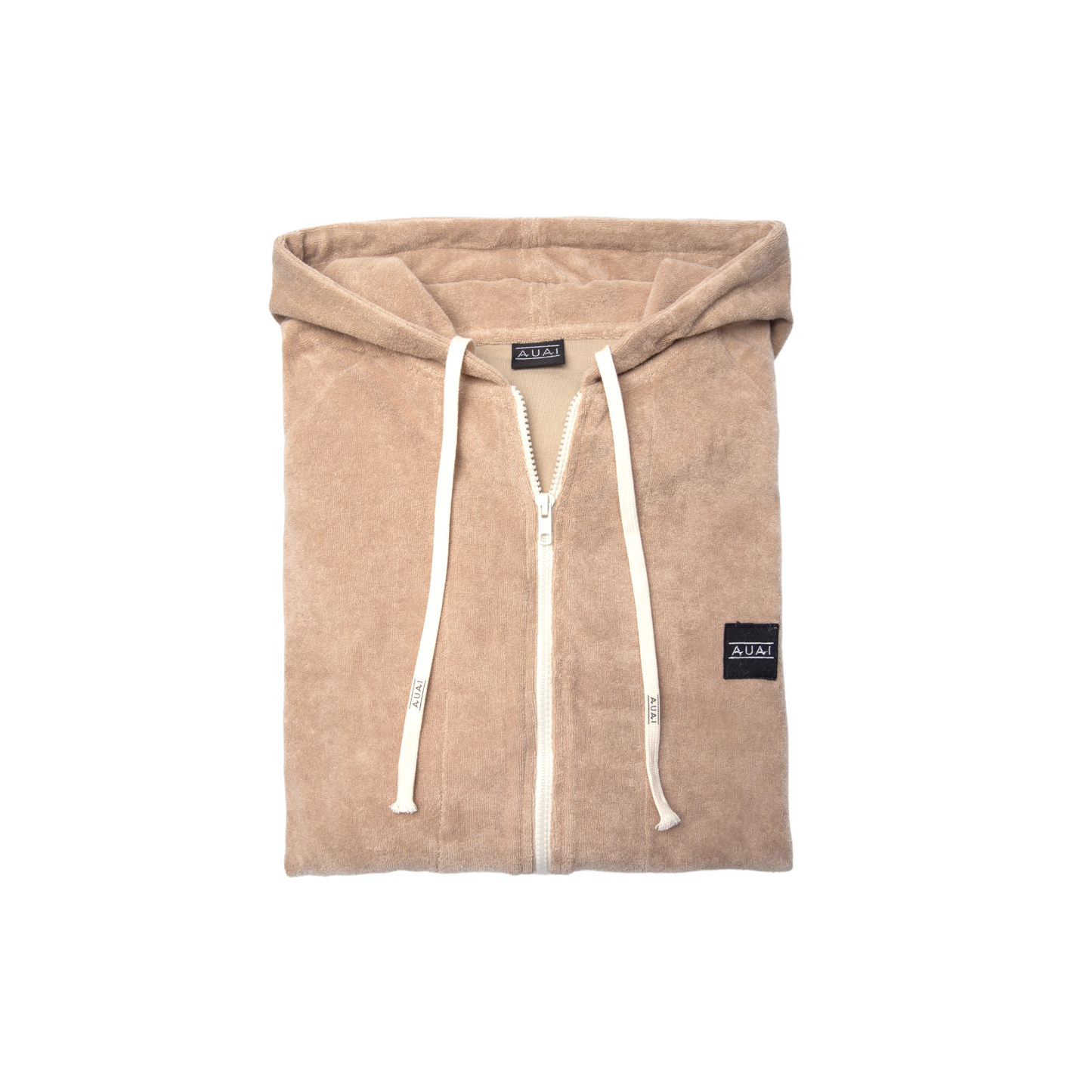 Felpa in Spugna con Cappuccio e Zip