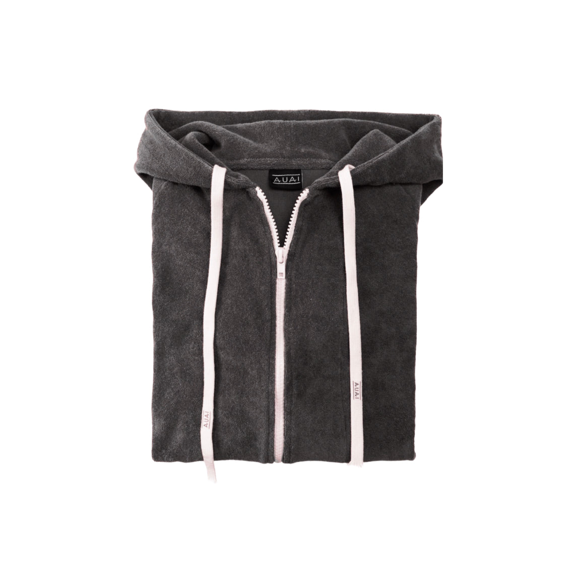 Felpa in Spugna con Cappuccio e Zip